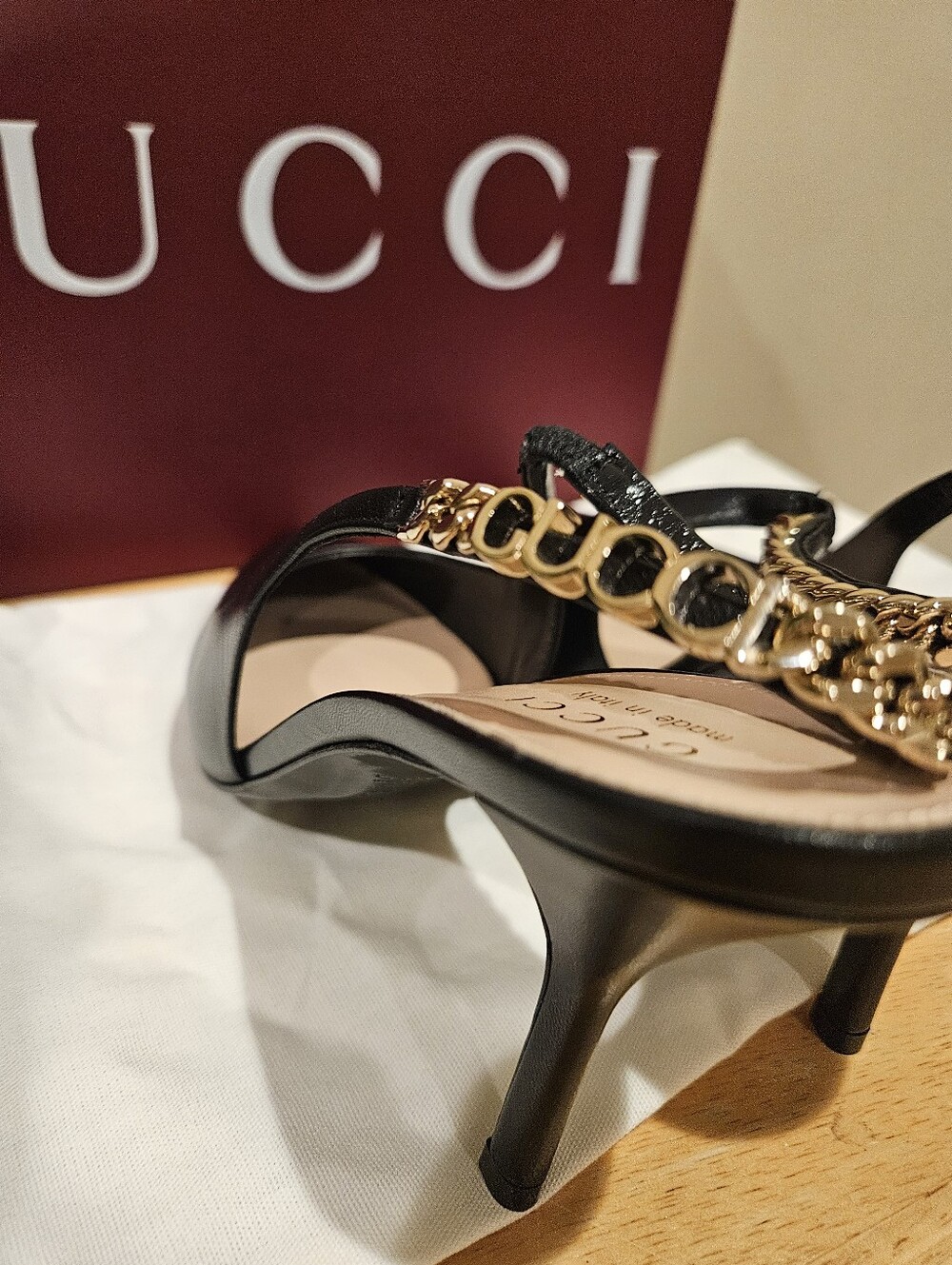 $1150 NEW Gucci Signoria Leather EU 38.5 Slingback Pump - Picture 5 of 9